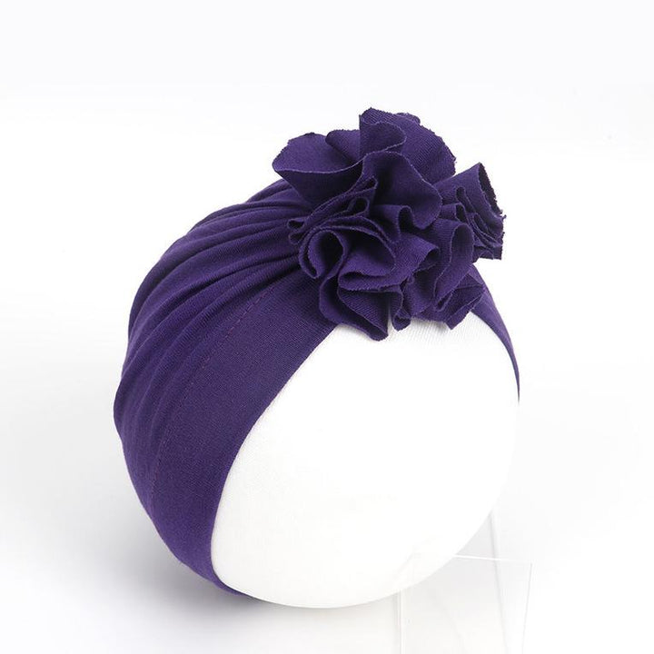 Big Flower Turban Hat - MomyMall Dark Blue