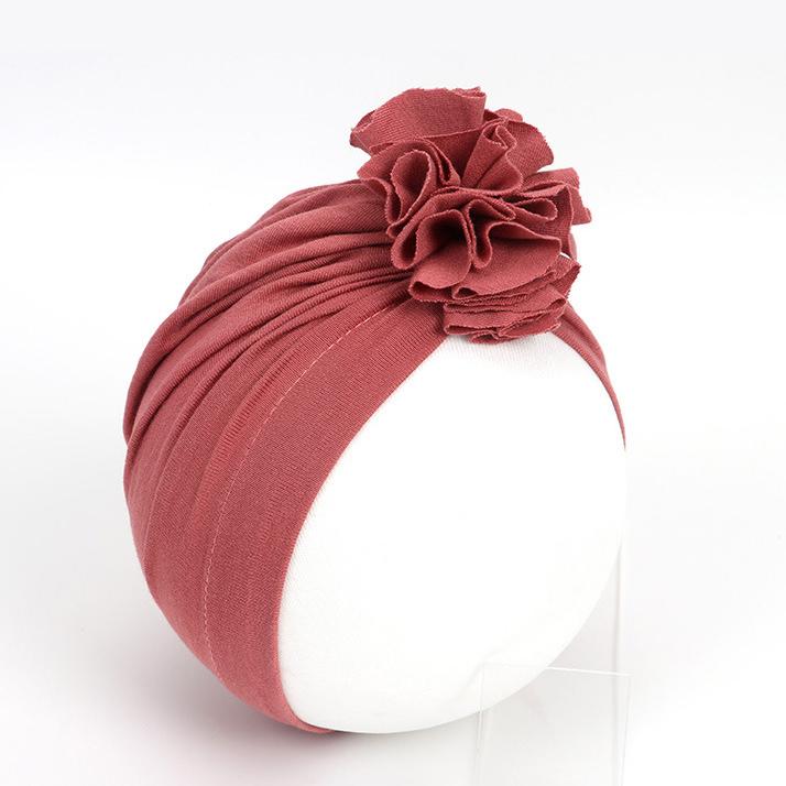 Big Flower Turban Hat - MomyMall Dusty Rose