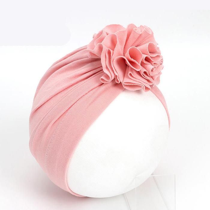 Big Flower Turban Hat - MomyMall Light Pink