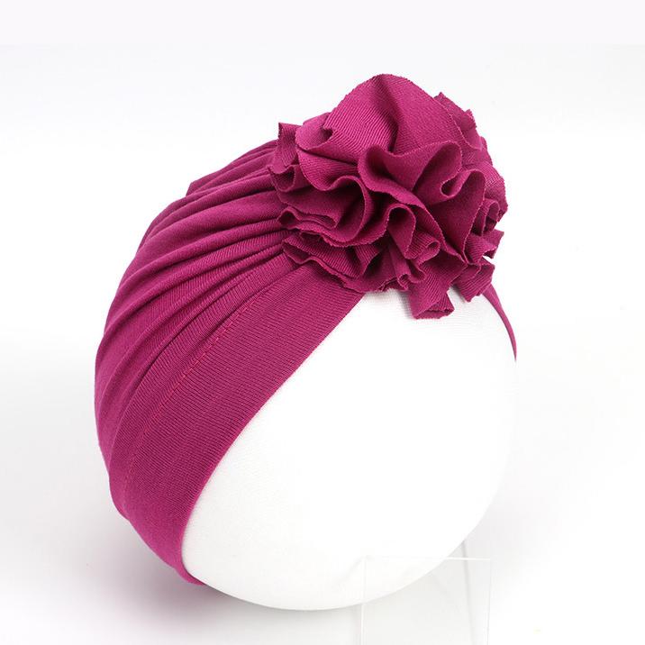 Big Flower Turban Hat - MomyMall Purple