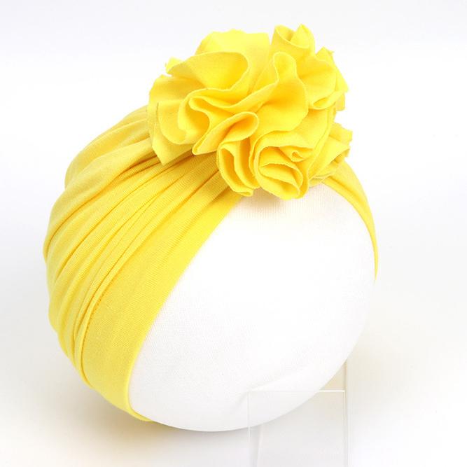 Big Flower Turban Hat - MomyMall Yellow