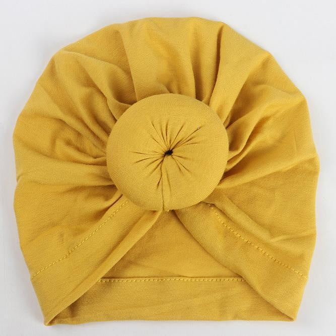 Big Knot Turban Hat - MomyMall Mustard