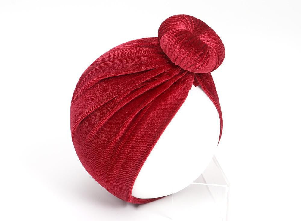 Big Knot Velvet Turban Hat