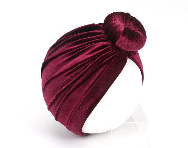 Big Knot Velvet Turban Hat