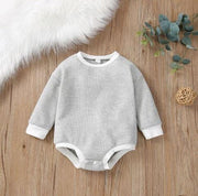 Long Sleeve Sweet Solid Onesie