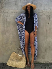 Long Floral Kimono Swimsuit Cover Up