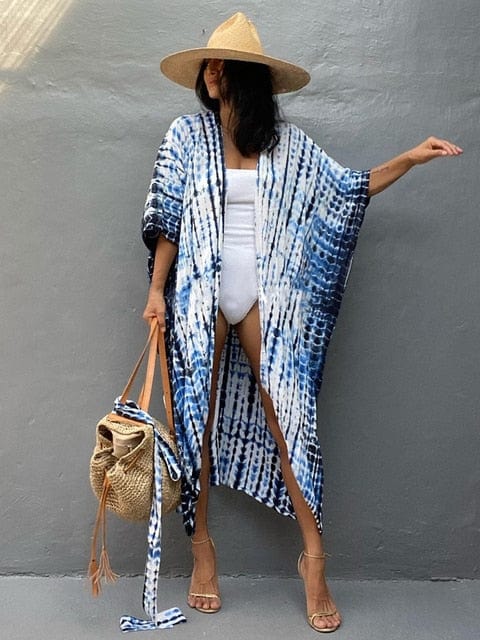 Long maillot de bain kimono Cover Up