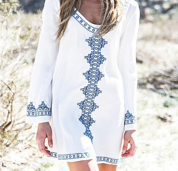 White Vintage Embroidery Beach Cover Up