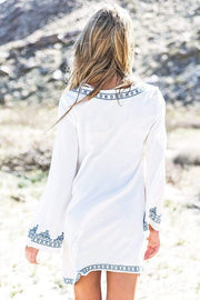 White Vintage Embroidery Beach Cover Up