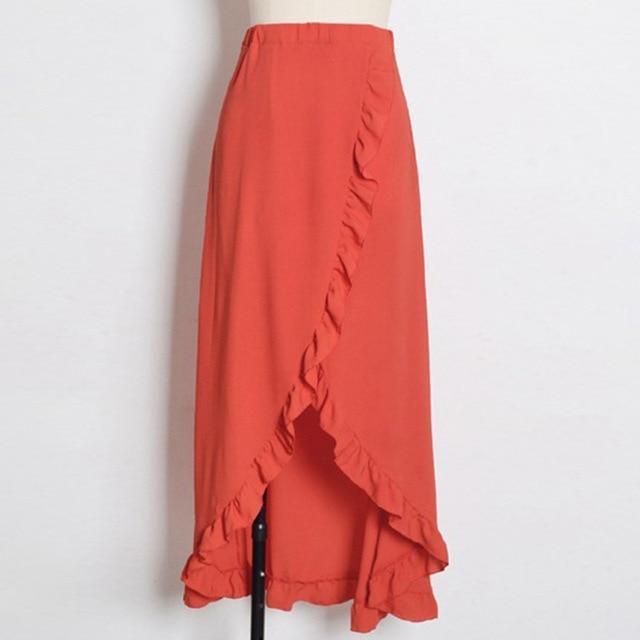 High Waist Chiffon Cover Up Skirt