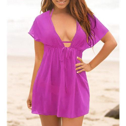 Sexy Deep V Neck Cover Up