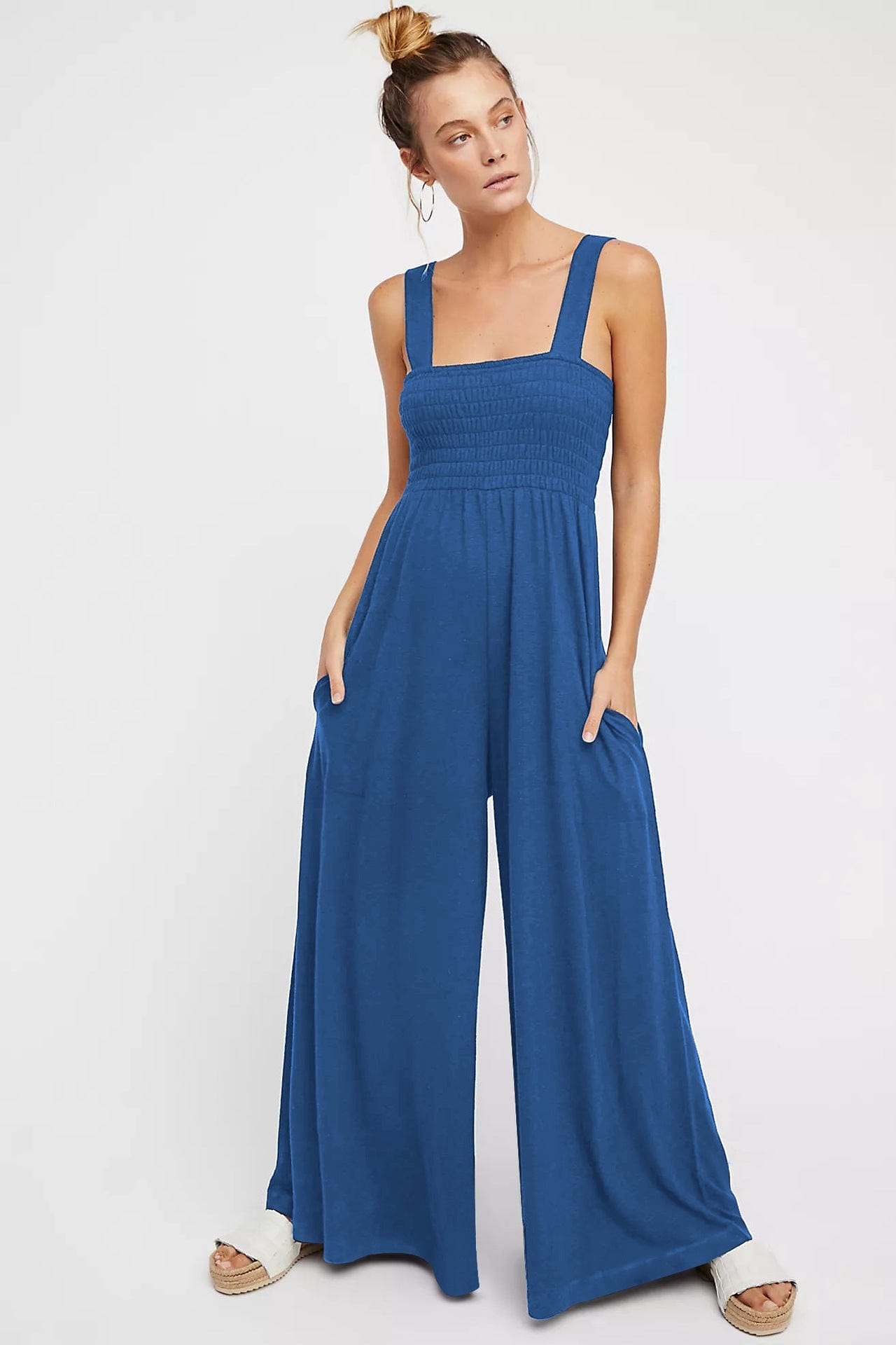 Sleeveless Loose Wide Leg Romper Jumpsuit