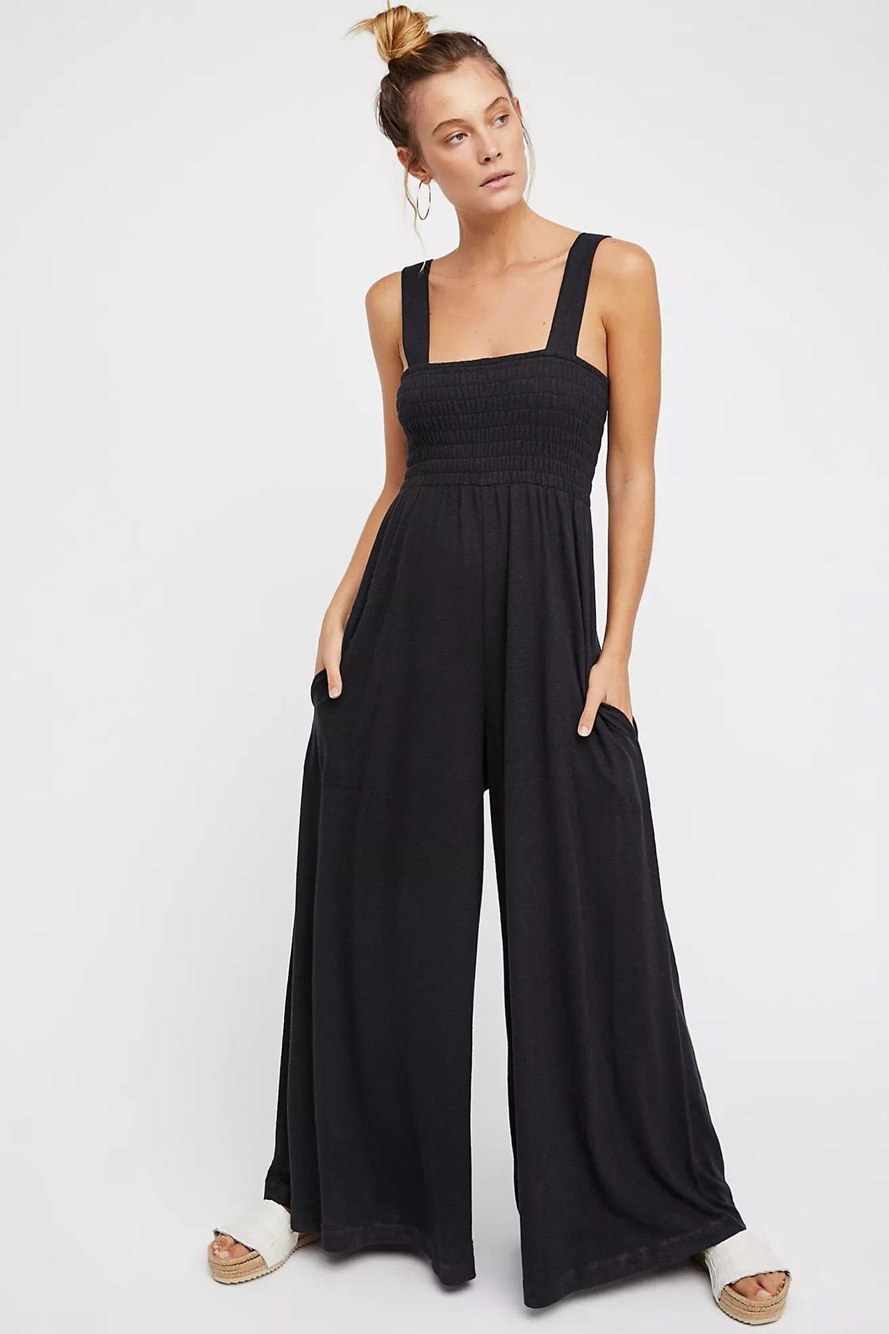 Sleeveless Loose Wide Leg Romper Jumpsuit