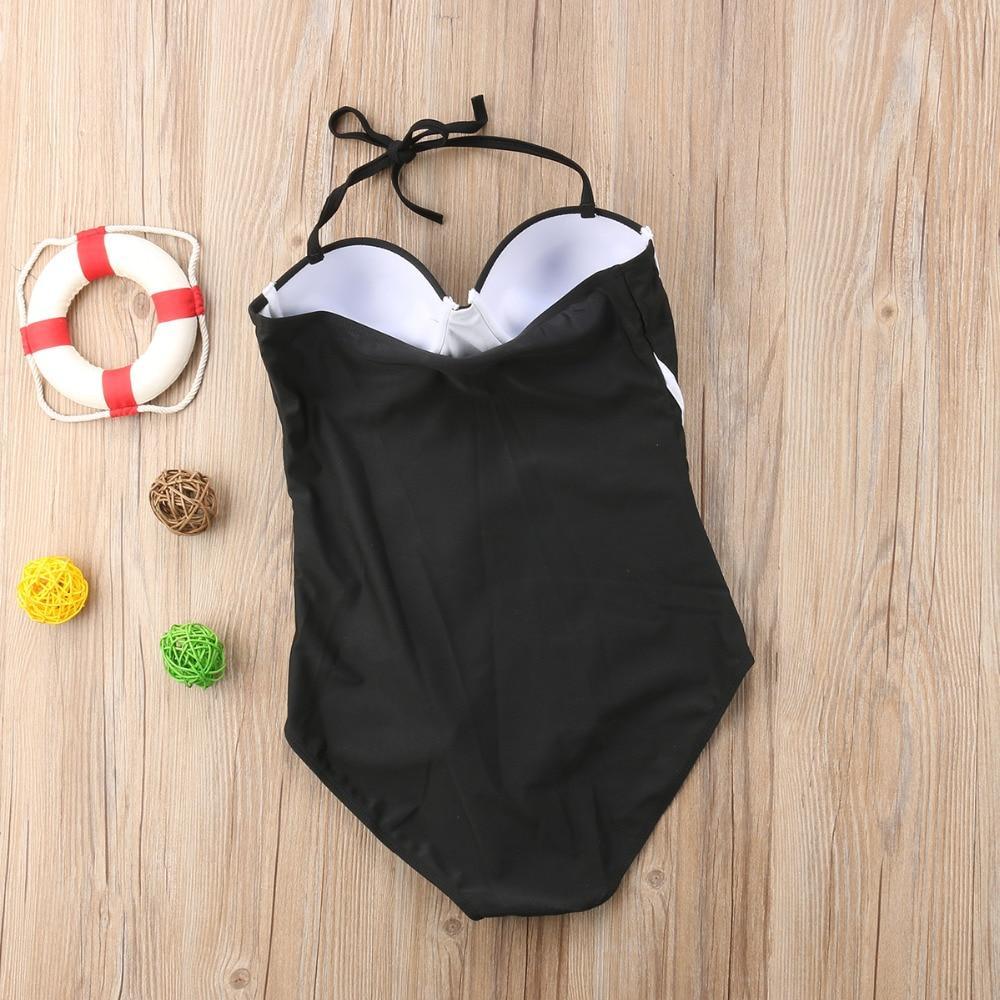 Maillot de bain une pièce noir et blanc