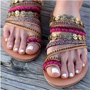 Sandales plates colorées bohèmes