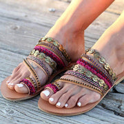 Sandales plates colorées bohèmes