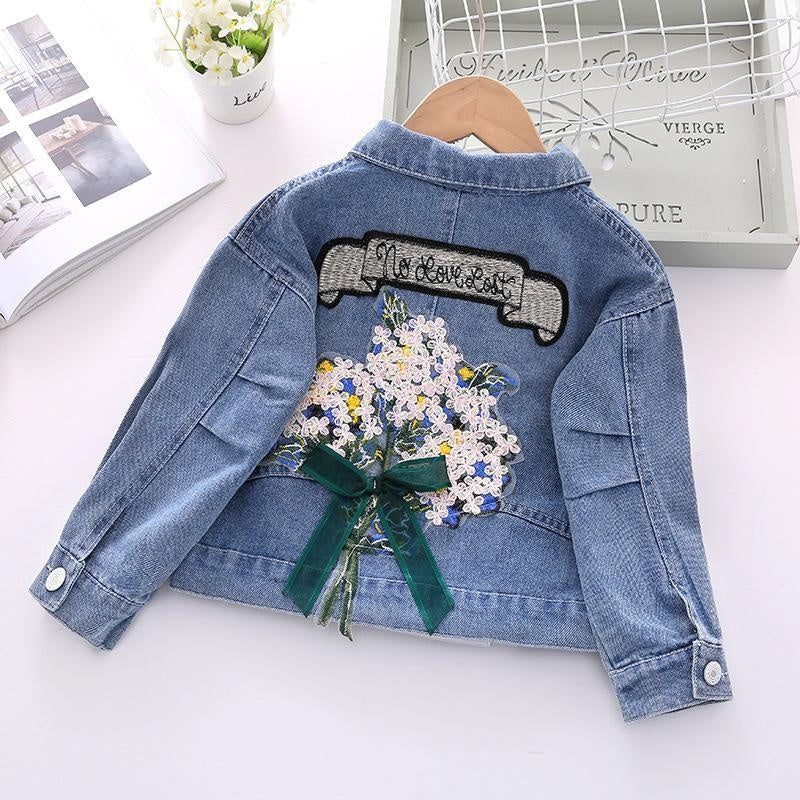 Bonny Embroidered Bouquet Denim Jacket - MomyMall 3-4 Years