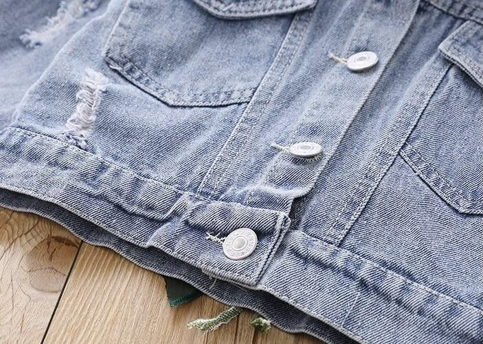 Bonny Embroidered Bouquet Denim Jacket - MomyMall