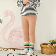 Bottom Color Stripes Plush Leggings