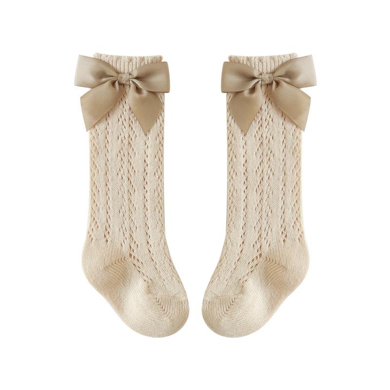 Ribbon Bowknot Summer Knee Socks - MomyMall 0-12 Months / Beige