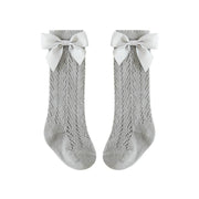 Ribbon Bowknot Summer Knee Socks - MomyMall 0-12 Months / Light Grey