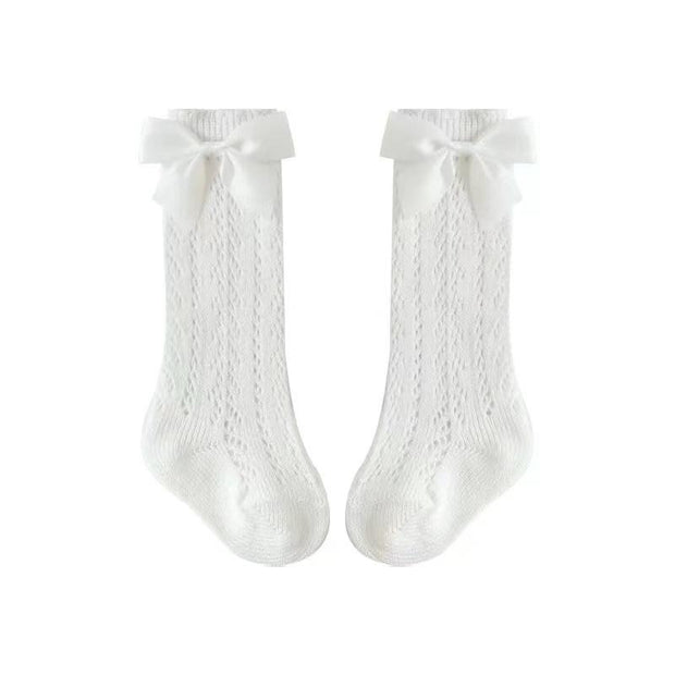 Ribbon Bowknot Summer Knee Socks - MomyMall 0-12 Months / White