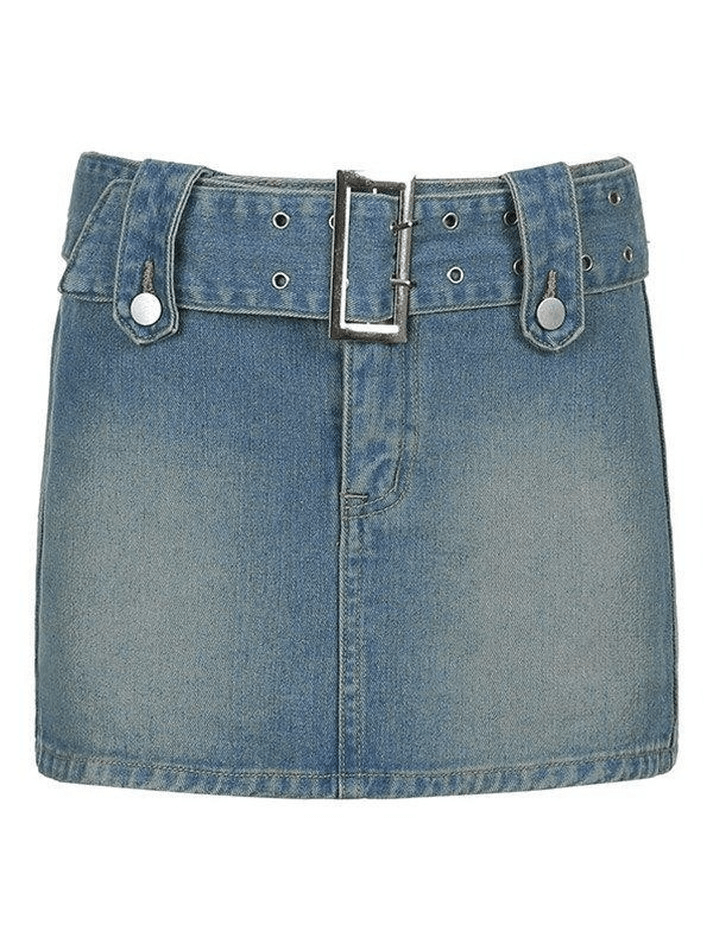 Mini-jupe en denim avec ceinture à boucle