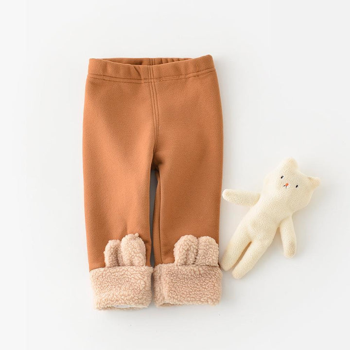Bunny Ear Baby Plush Legging Pants - MomyMall Brown / 6-12 Months