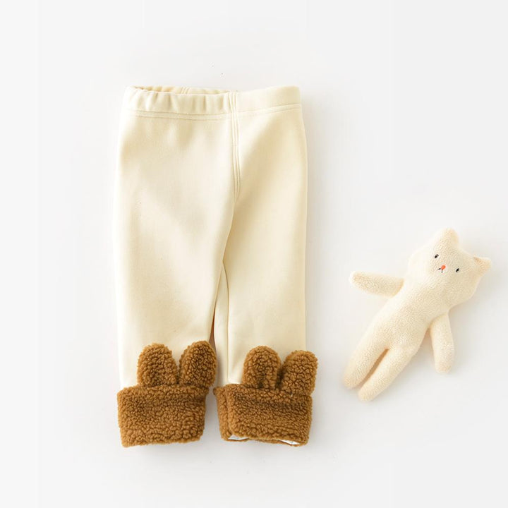 Bunny Ear Baby Plush Legging Pants - MomyMall Cream / 6-12 Months
