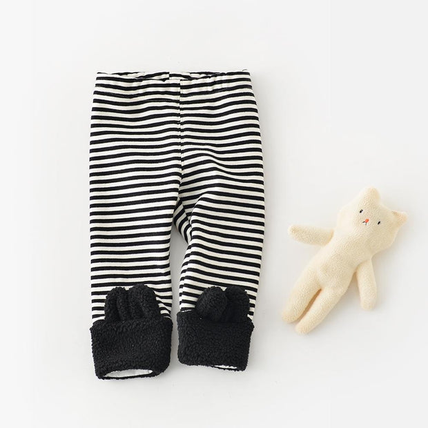 Bunny Ear Baby Plush Legging Pants - MomyMall Stripe / 6-12 Months
