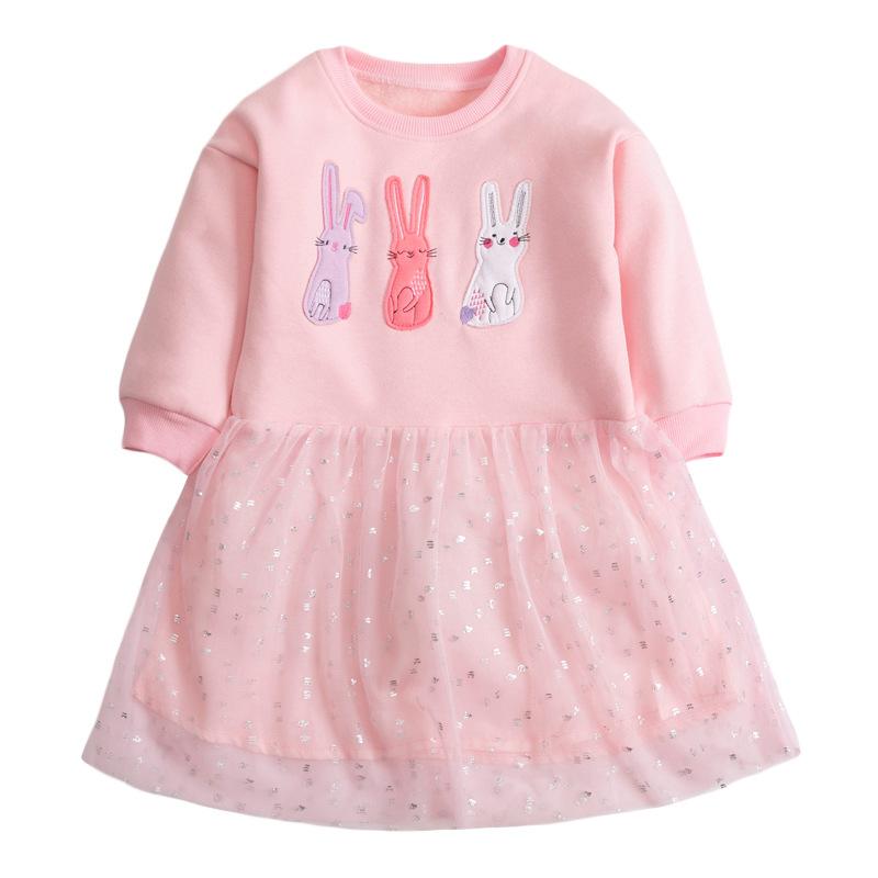 Bunny Patch Twinkle Plush Sweatshirt Dress