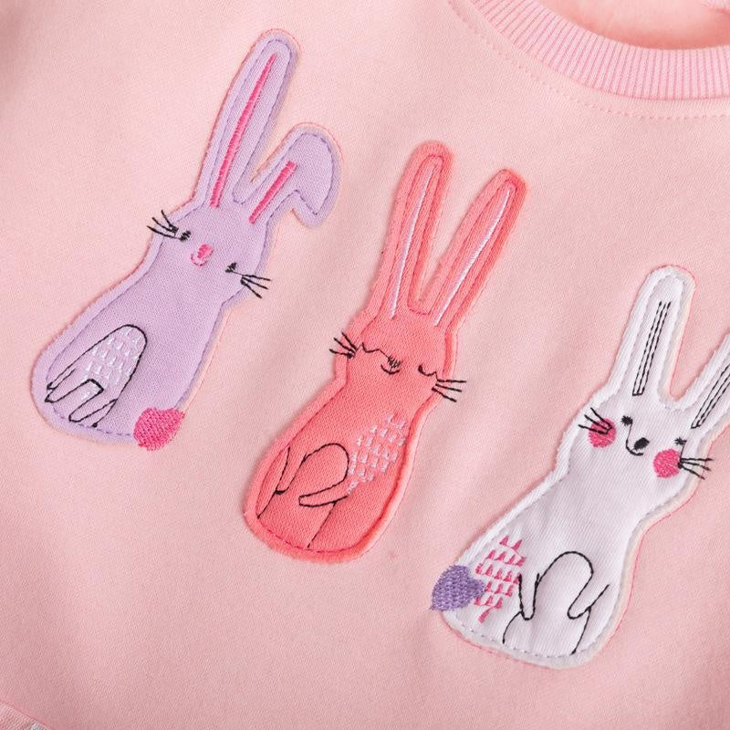 Bunny Patch Twinkle Plush Sweatshirt Dress