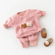 Bunny Pocket Plush Winter 2-Piece Set - MomyMall Pink / 6-12 Months