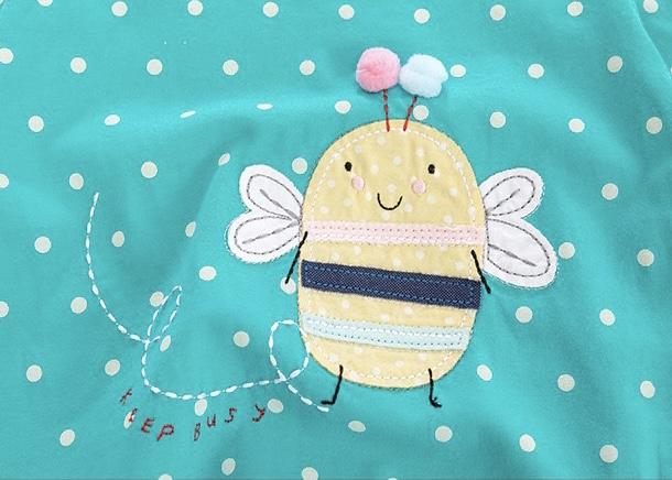 Busy Bee Patch Pompom Summer Tee