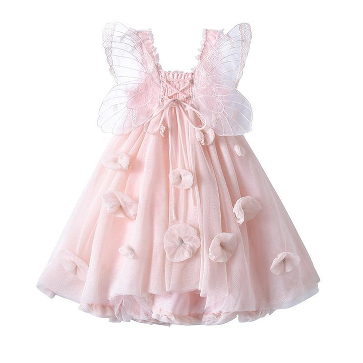 Butterfly Fairy Flowers Tulle Dress - MomyMall 18-24 Months / Pink