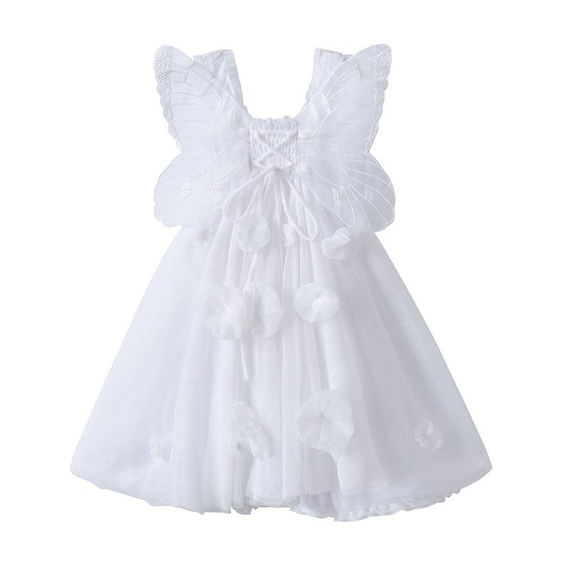 Butterfly Fairy Flowers Tulle Dress - MomyMall 18-24 Months / White