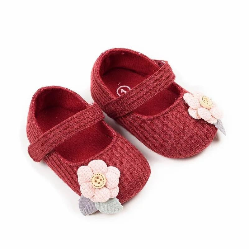 Button Flower First Walker Shoes