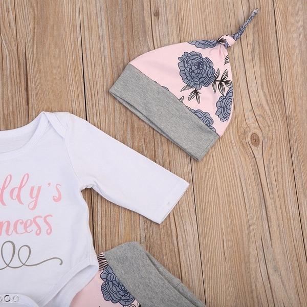 4PCS "DADDY'S PRINCESS" Letter Printed Baby Set - MomyMall