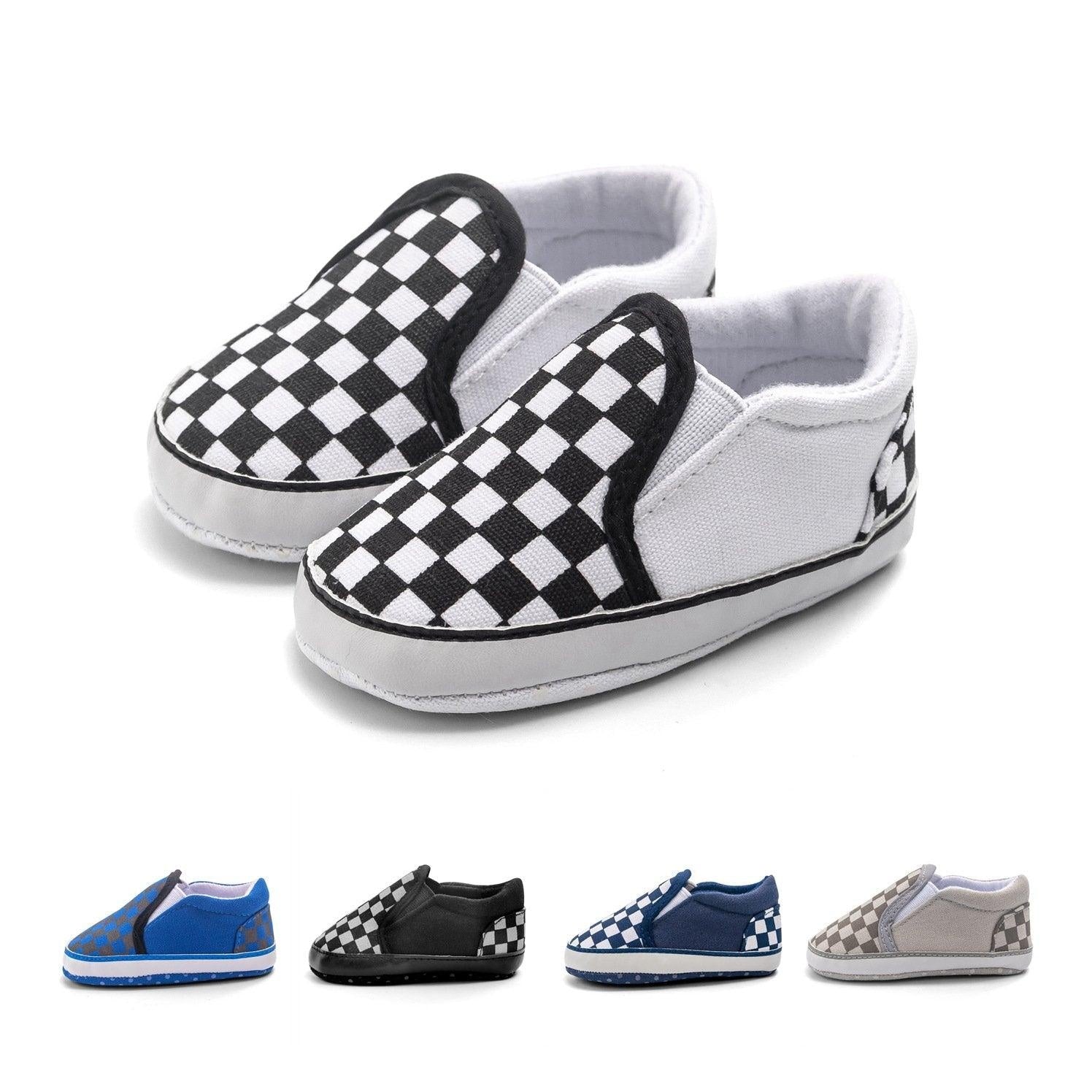 Baby Boy Girl Plaid Anti-slip Canvas Shoes - MomyMall