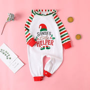 Hübscher bedruckter Babyoverall „Santa's Little Helper“.