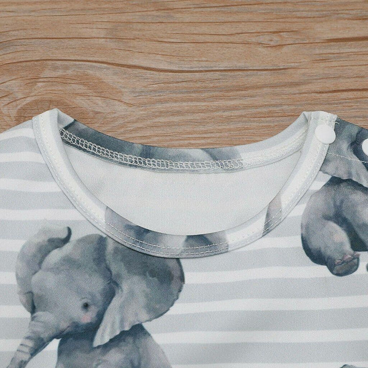 Cartoon Elephant Printed Baby Jumpsuit - MomyMall