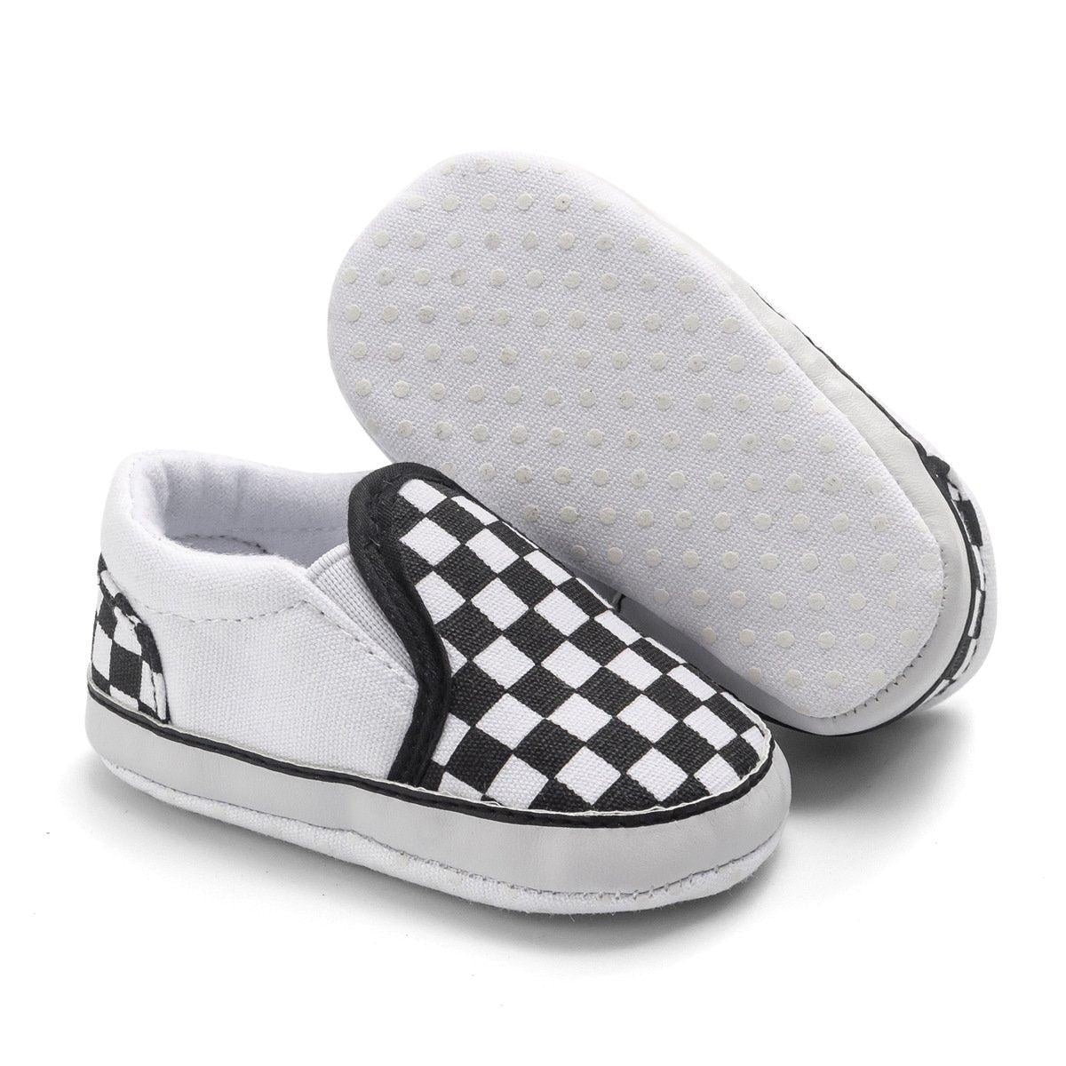 Baby Boy Girl Plaid Anti-slip Canvas Shoes - MomyMall