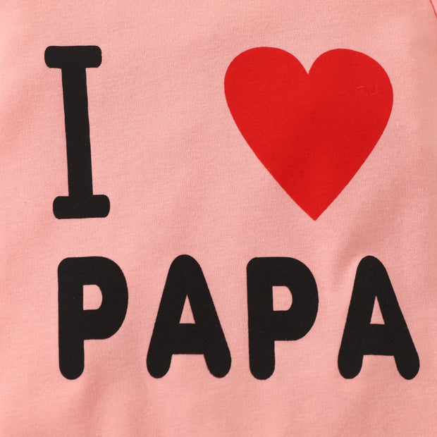 I Love Papa Letter  Printed Baby Romper