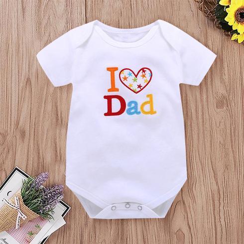 2PCS "I Love Mom/Dad" Lovely Letter Printed Baby Romper - MomyMall