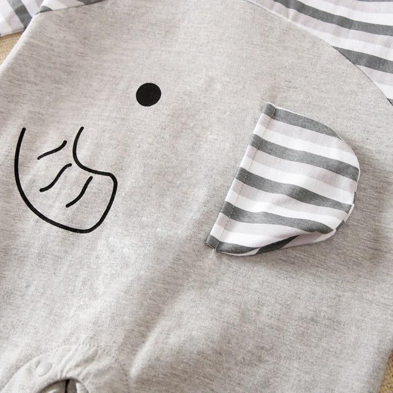 Lovely Cartoon Elephant Printed Baby Jumpsuit