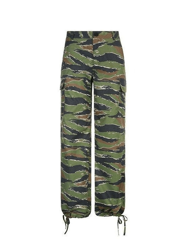 Camo Print Casual Cargo Pants - MomyMall