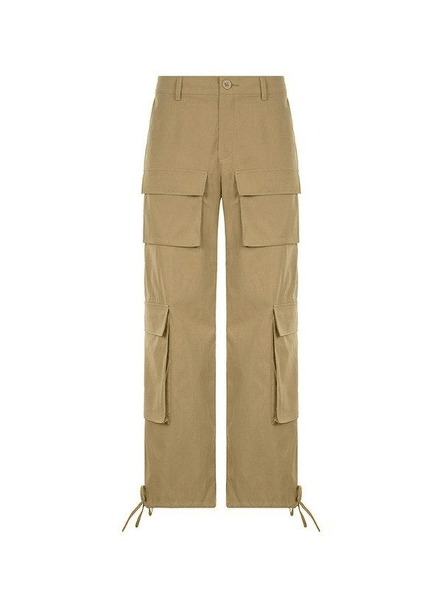 Cargo Pocket Vintage Straight Leg Pants - MomyMall
