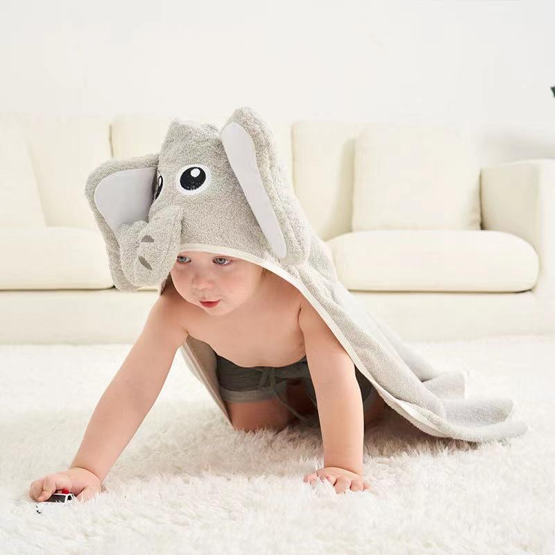 Cartoon Newborn Baby Hooded Bath Towel