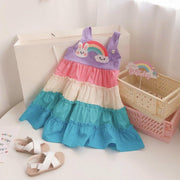 Cartoon Patch Rainbow Boho Dress - MomyMall 2-3 Years / Blue