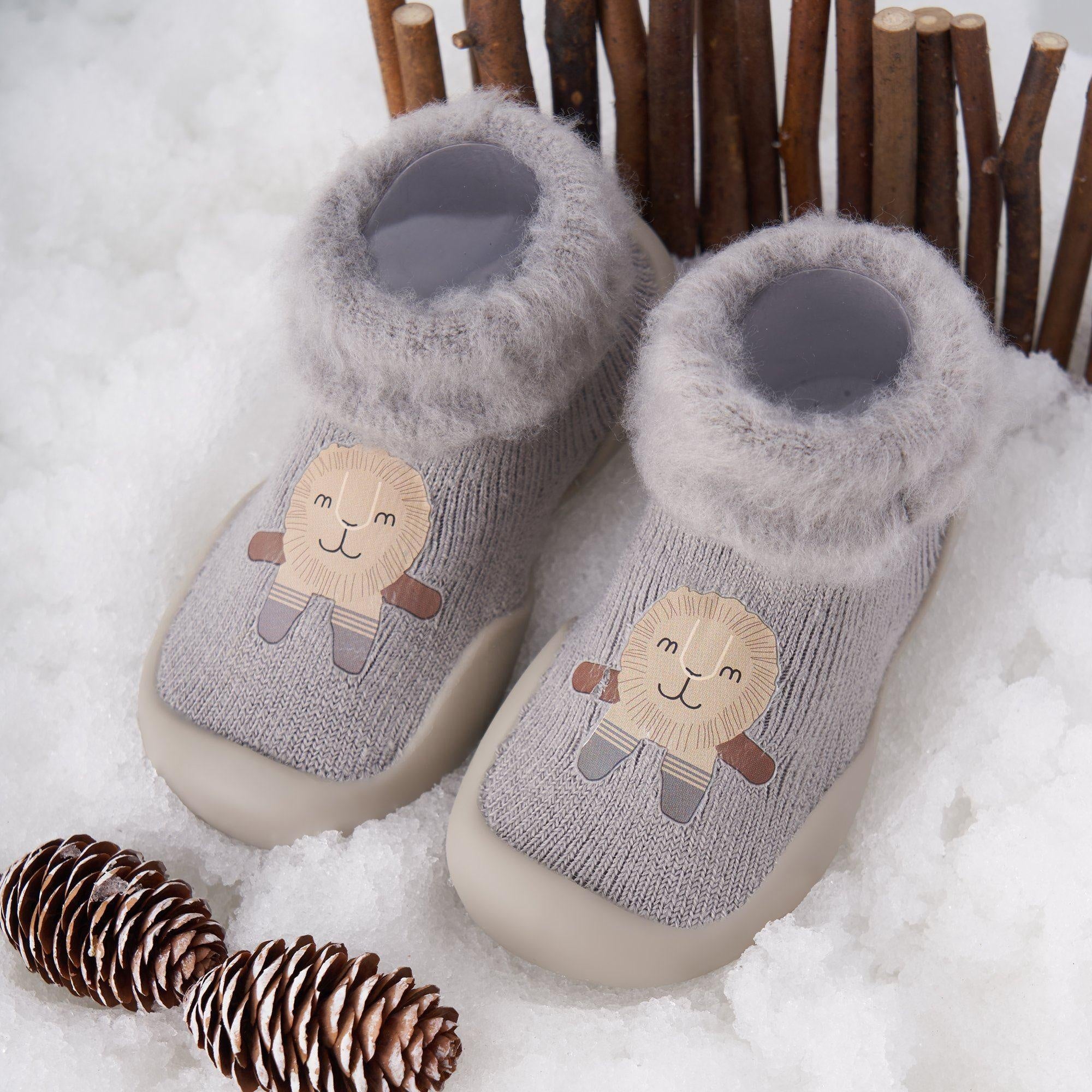 Cartoon Printed Winter Plush Booties